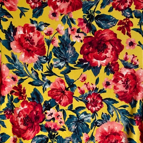 NWT Joe & Elle Red Yellow Rose Bodycon Dress Small Bridgerton Floral Tea Dress - Picture 6 of 6